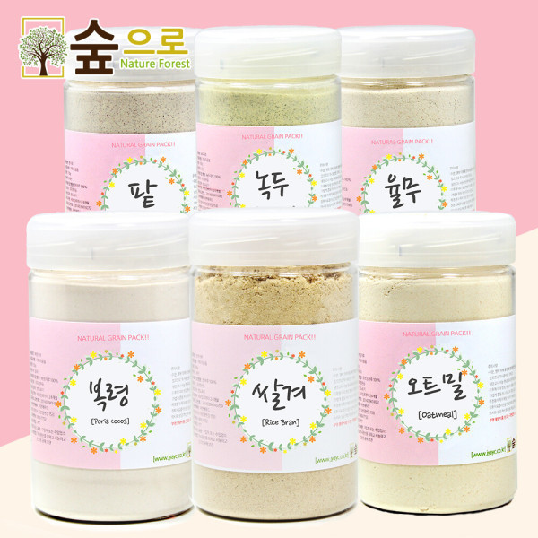 [오늘출발] 5+1 사은품 천연팩 곡물팩 통포장 쌀겨 백지 오트밀 생율무 율피 녹두 팥 누룩 어성초 연잎 해초 시금치