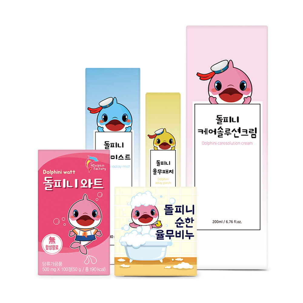 [오늘출발] 돌피니와트+율무비누+율무패치+율무미스트+케어솔루션크림 돌피니율무 5단계 세트