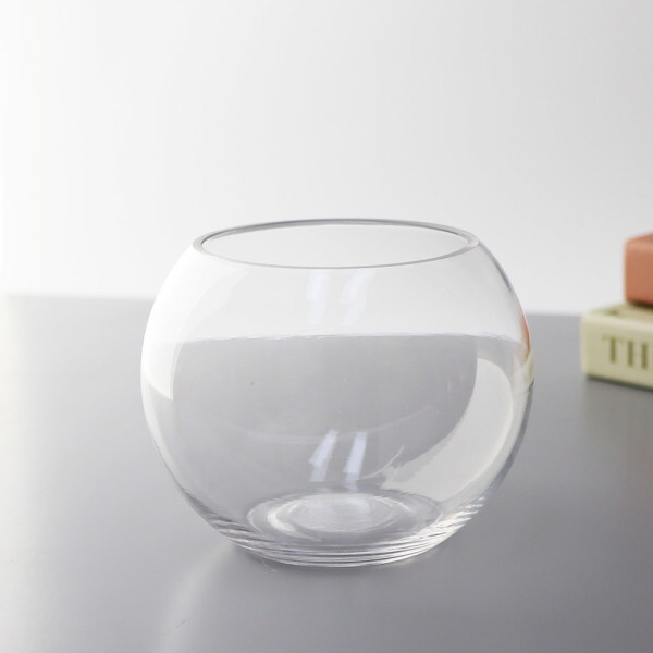 [오늘출발] 유리화병 꽃병 미니어항 유리수반 볼15 최대지름15cm높이11.5