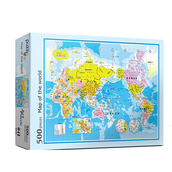 직소퍼즐 500조각 세계지도 국산 비앵비퍼즐