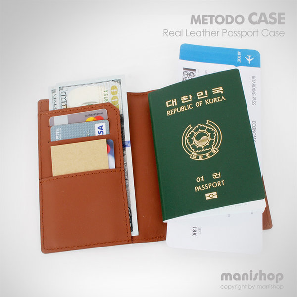 [오늘출발] 미토도 국산 해킹방지 천연가죽 여권케이스_RFID 전자스캔 차단 여행용 카드 신여권 커버 지갑 가방 _각인