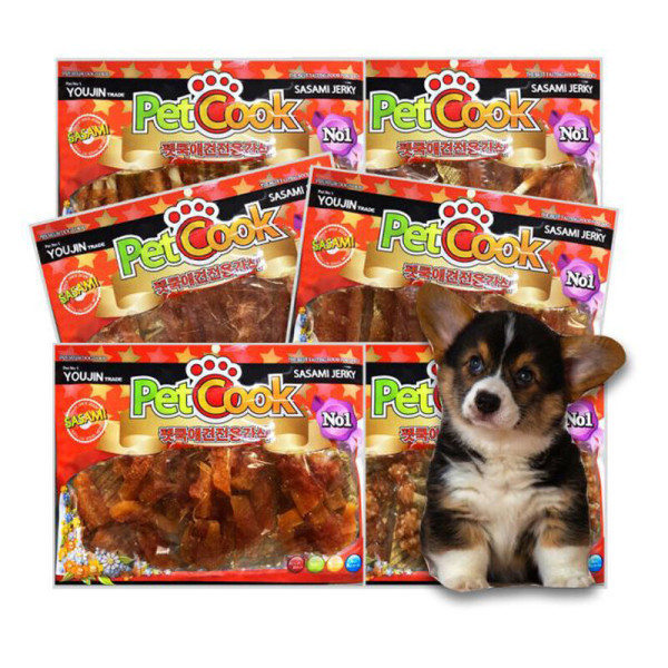 [오늘출발] 펫쿡 애견간식 6봉 1세트 무료배송 강아지간식 사은품증정  300g x6봉 / 2개 주문시 300g +1봉 추가