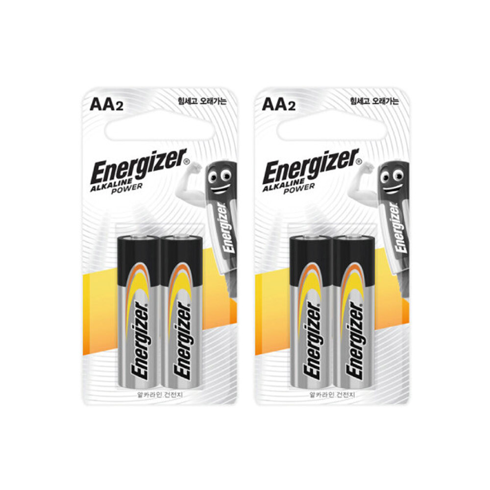 [에너자이저홀딩스][오늘출발]에너자이저 에너자이저 알카라인 건전지 AA형 2카드입 총4개
