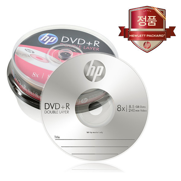 HP 더블레이어 DVD+R DL 8.5GB 10장/공DVD/CD/듀얼레이어