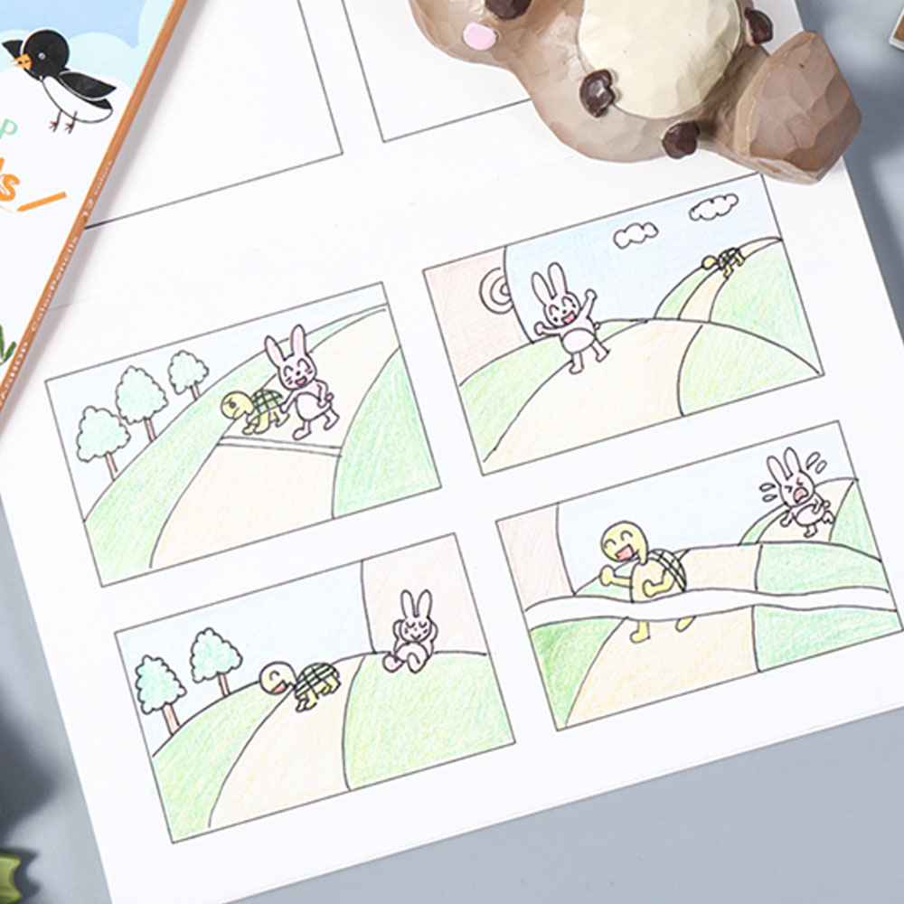 [오늘출발]콘티 노트 4컷 8컷 A4 A5 애니메이션 웹툰 드로잉 연습 분할 스토리보드 광고 만화 기획 스케치 아이디어북