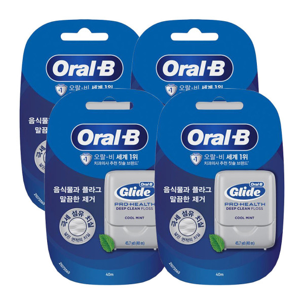 [프록터 앤드 갬블][스마일배송] 오랄비 오랄비 글라이드 딥 클린 치실 민트향 40m 4개