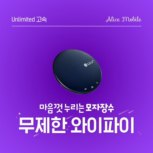 LG유플러스 국내 포켓 와이파이 데이터 무제한  1달 에그 대여
