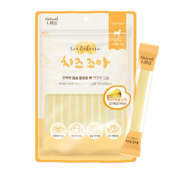 [오늘출발] 네츄럴랩 치즈조아 강아지간식 오리지널 스틱 160g (20P)