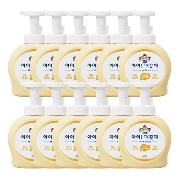 [스마일배송] 아이깨끗해 아이깨끗해 핸드워시 순향 490ml 용기 12개(1BOX)