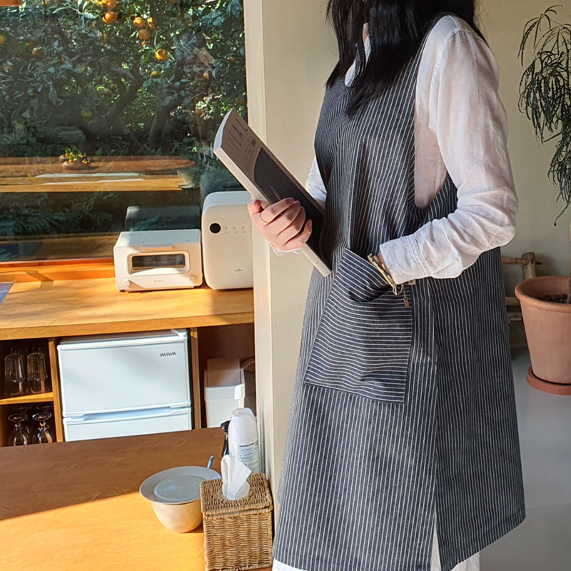 [오늘출발] 통원피스 청6미리 앞치마 단추없는