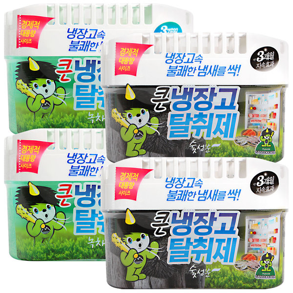 산도깨비 큰냉장고 탈취제420g 숯2+녹차2 냉장고탈취제