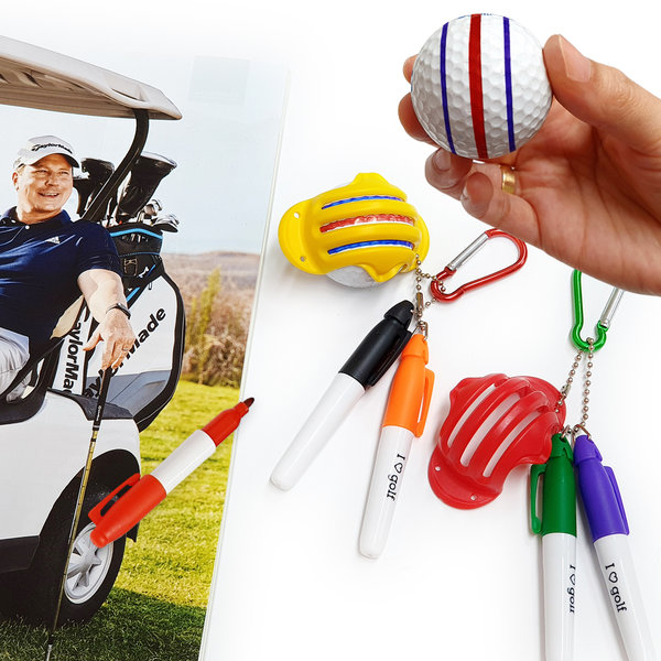 [오늘출발] 골프공 세줄 라이너 마카펜2개세트/골프볼라이너/퍼팅