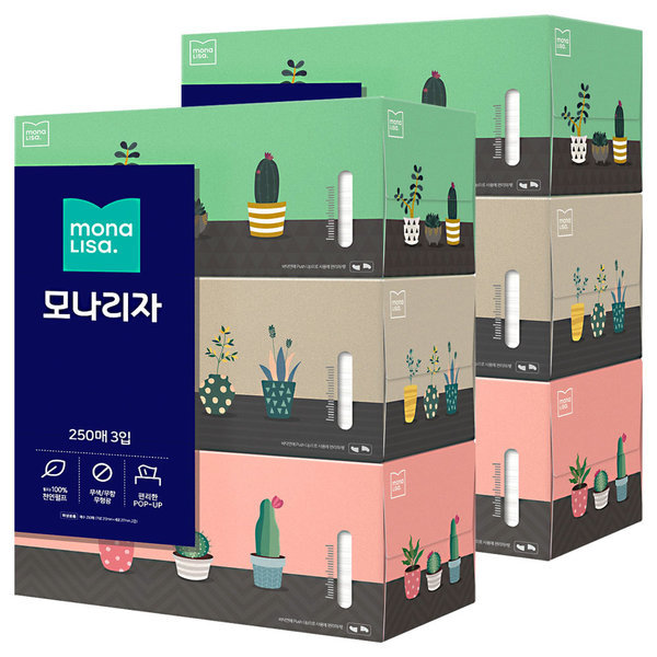 벨라지오 모나리자 각티슈 250매 6개/갑티슈 미용티슈 화장지