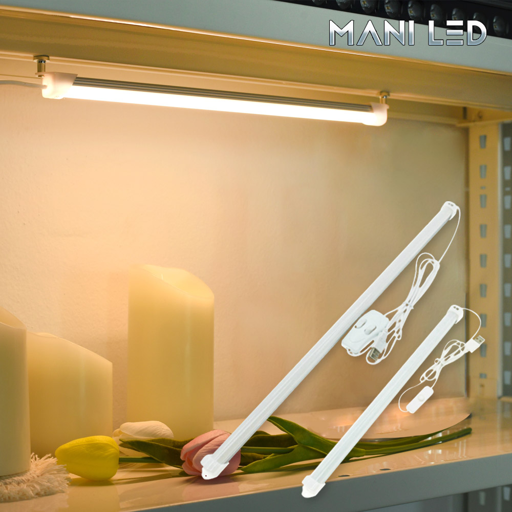 [오늘출발] 마니엘이디 USB 자석고정 LED바 램프 휴대 무드등 52cm화이트