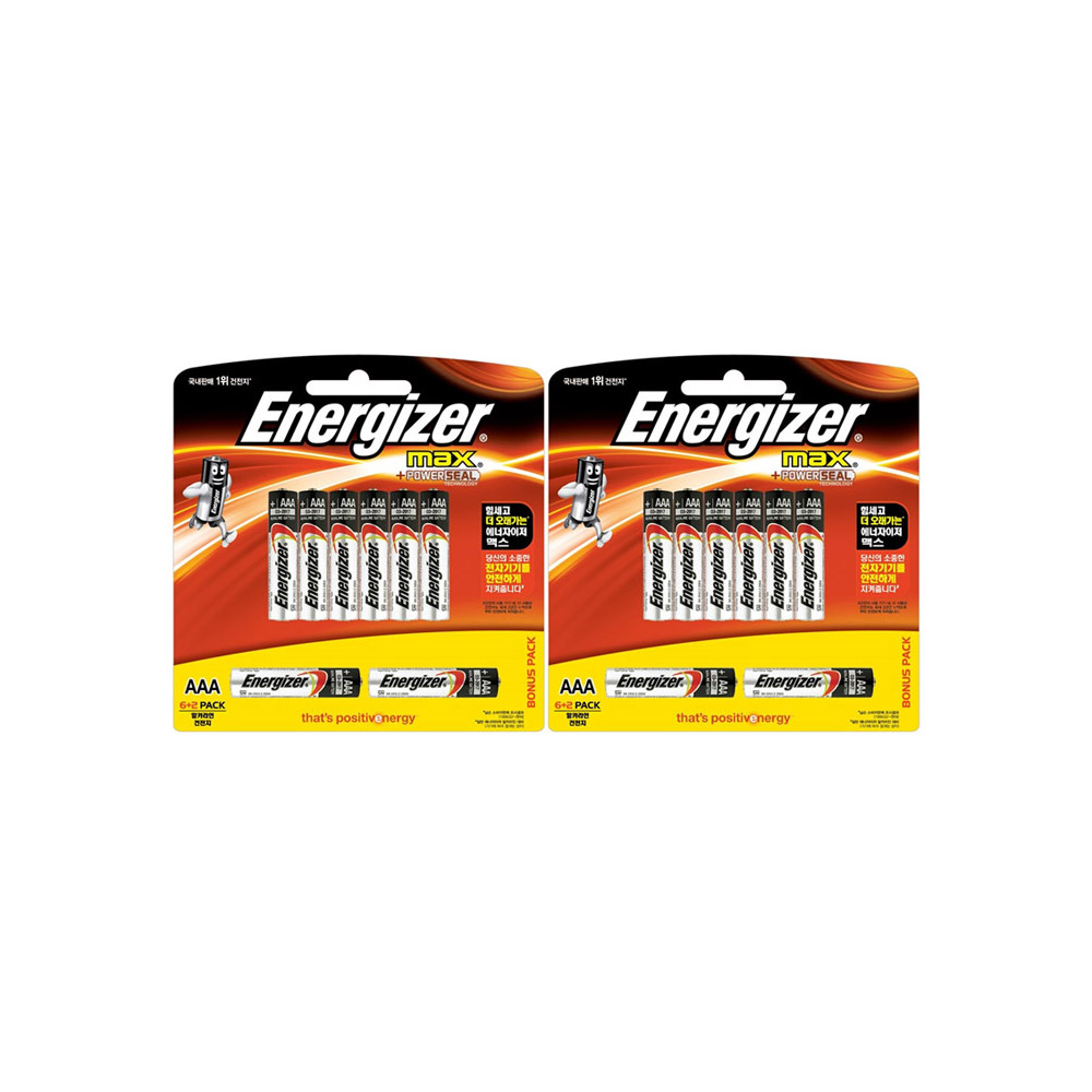 [에너자이저홀딩스][오늘출발] 에너자이저 에너자이저 알카라인 맥스 AAA(6+2개입)X2개입