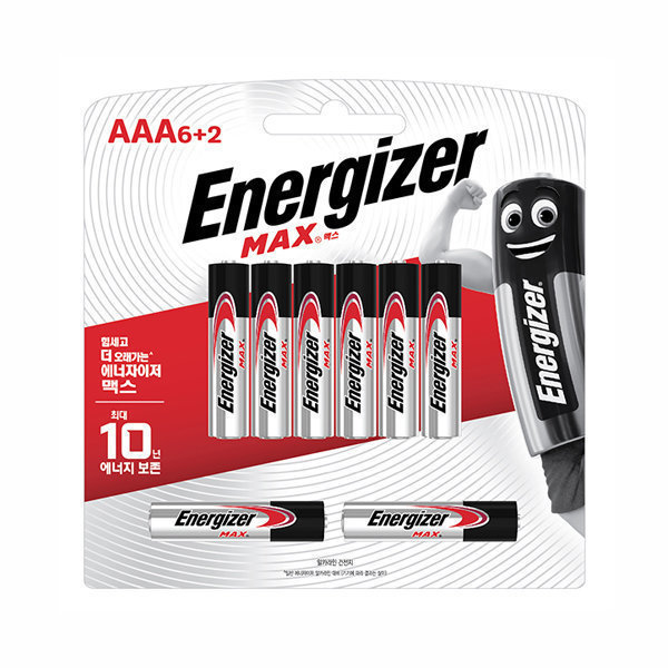 [에너자이저홀딩스][오늘출발] 에너자이저 에너자이저 알카라인 건전지 맥스 6+2입 AAA (8알)