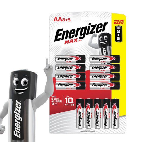 [에너자이저홀딩스][오늘출발] 에너자이저 에너자이저 건전지 알카라인 맥스 AA 8+5입 (13알)
