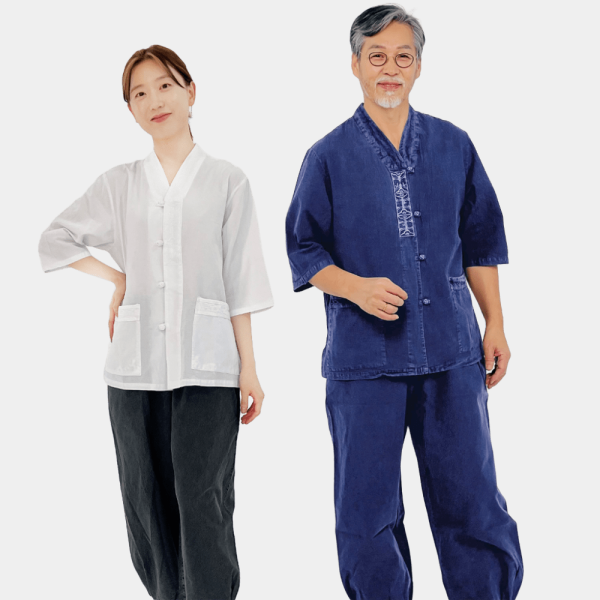 [오늘출발] 백제봉 생활한복 여름 전통문양 7부 저고리 바지 개량한복 남자 여자 절복 남성 여성 법복 승복 9가지 색상