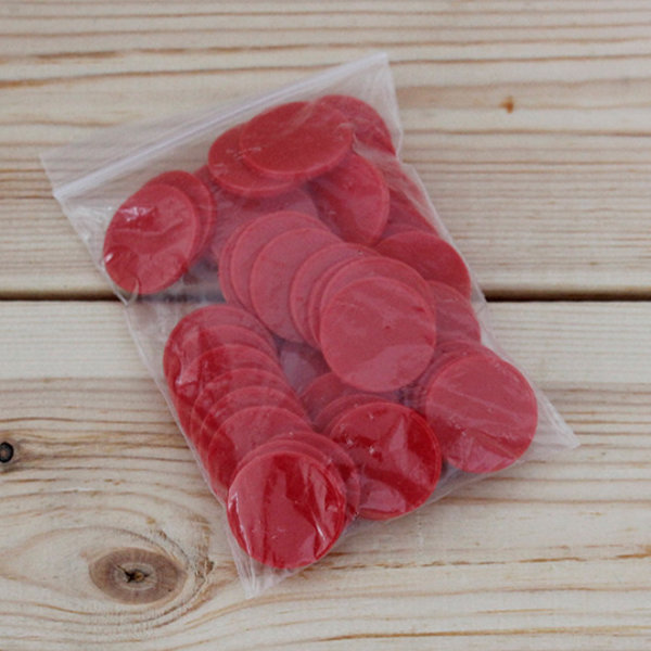25mm카운트칩 게임토큰50개(빨강) 숫자게임 동전 코인