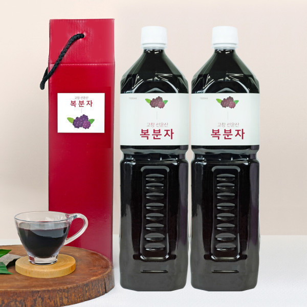 미감미소 고창 선운산 복분자원액 엑기스 1500ml 2병 생착즙원액/100% 고창 토종복분자 1500ml 대용량 2병 선물포장