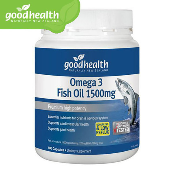 [해외] 굿헬스 굿헬스 오메가3 피쉬오일 1500mg 400캡슐 EPA와 DHA함유로 심혈관 및 신경계통 증상에 도움