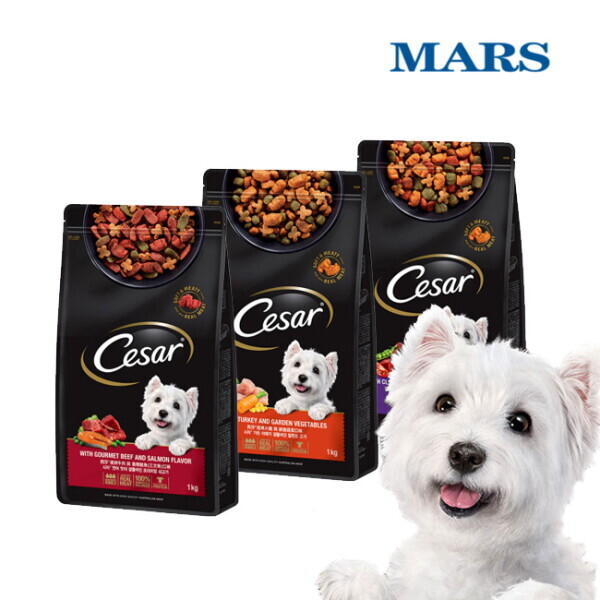 브이펫   시저  추가구성  애견사료 3종 2KG / 2가지맛 선택가능 / 무료배송