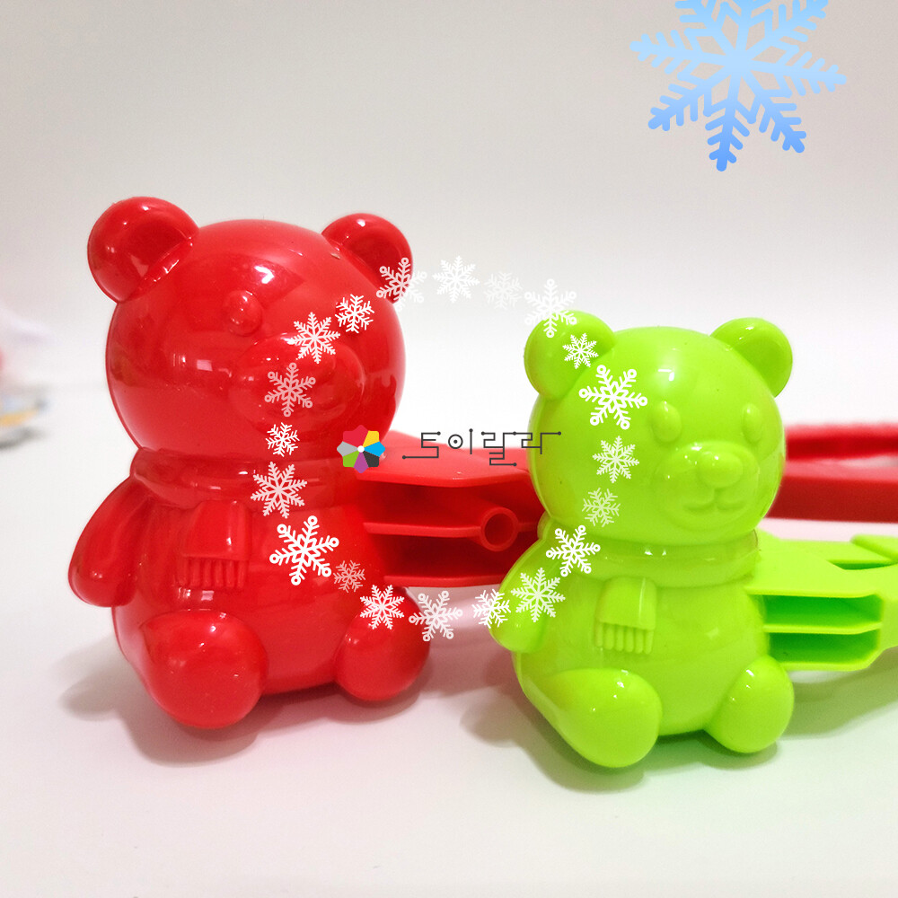 [오늘출발] 곰돌이 스노우 볼 메이커 대 스노우 메이커 눈오리집게 눈사람 만들기 눈뭉치 제조