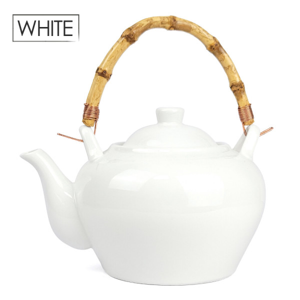 [오늘출발] 강화 화이트 도자기 술주전자 (대나무손잡이 사케 백