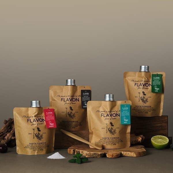 [비에스앤코][오늘출발] 플라본 비건인증 가루치약 대용량 라임 100g