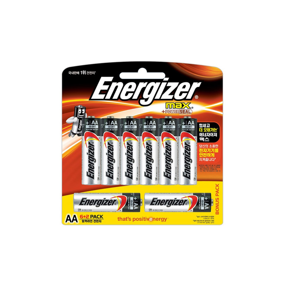 [에너자이저홀딩스][오늘출발] 에너자이저 에너자이저 알카라인 맥스 AA(6+2개입)