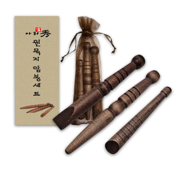 [오늘출발] 지압봉 3P세트 안마 맛사지기 나무지압봉 지압