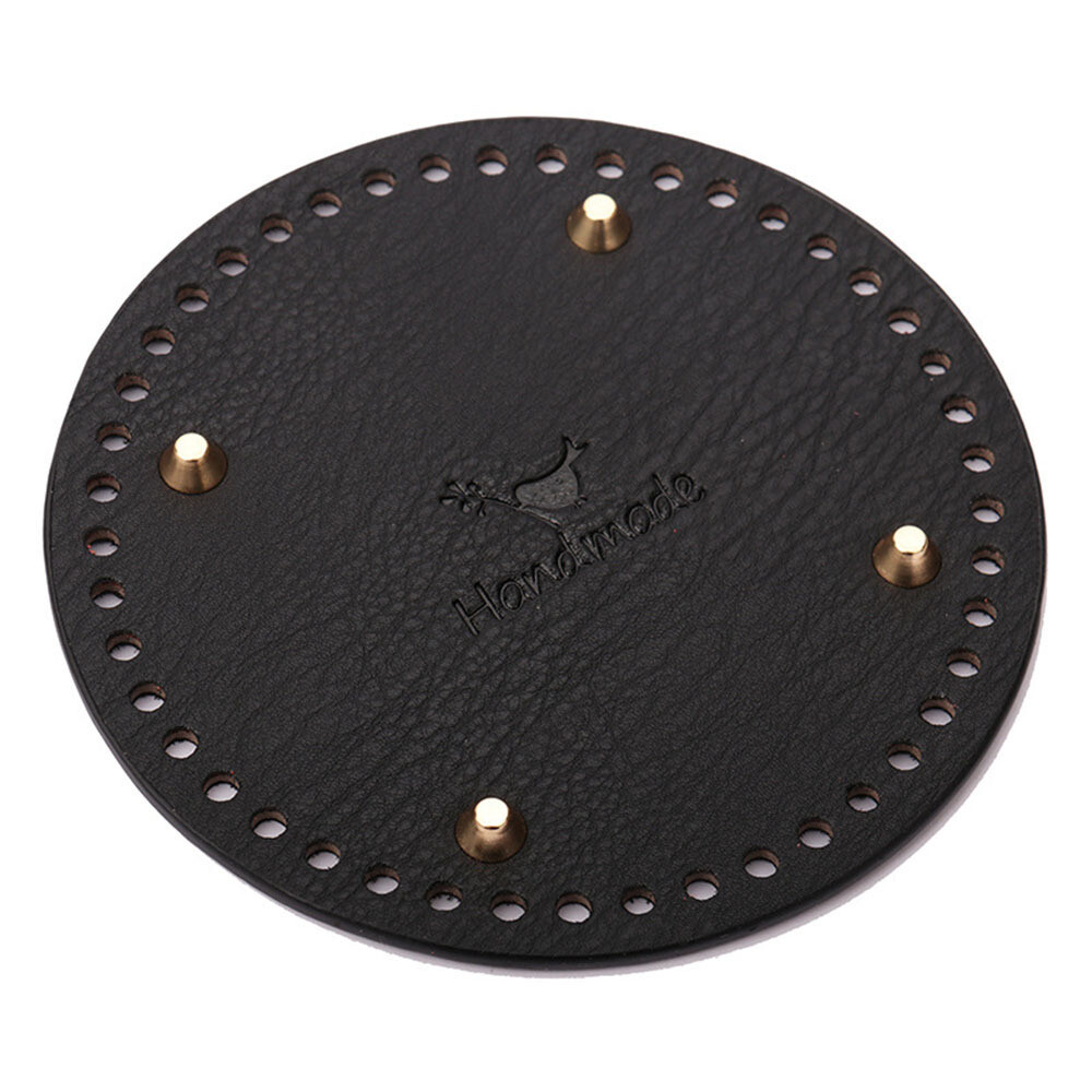 핸드메이드 레이블 라벨 징가죽 바닥 검정원형 18X18