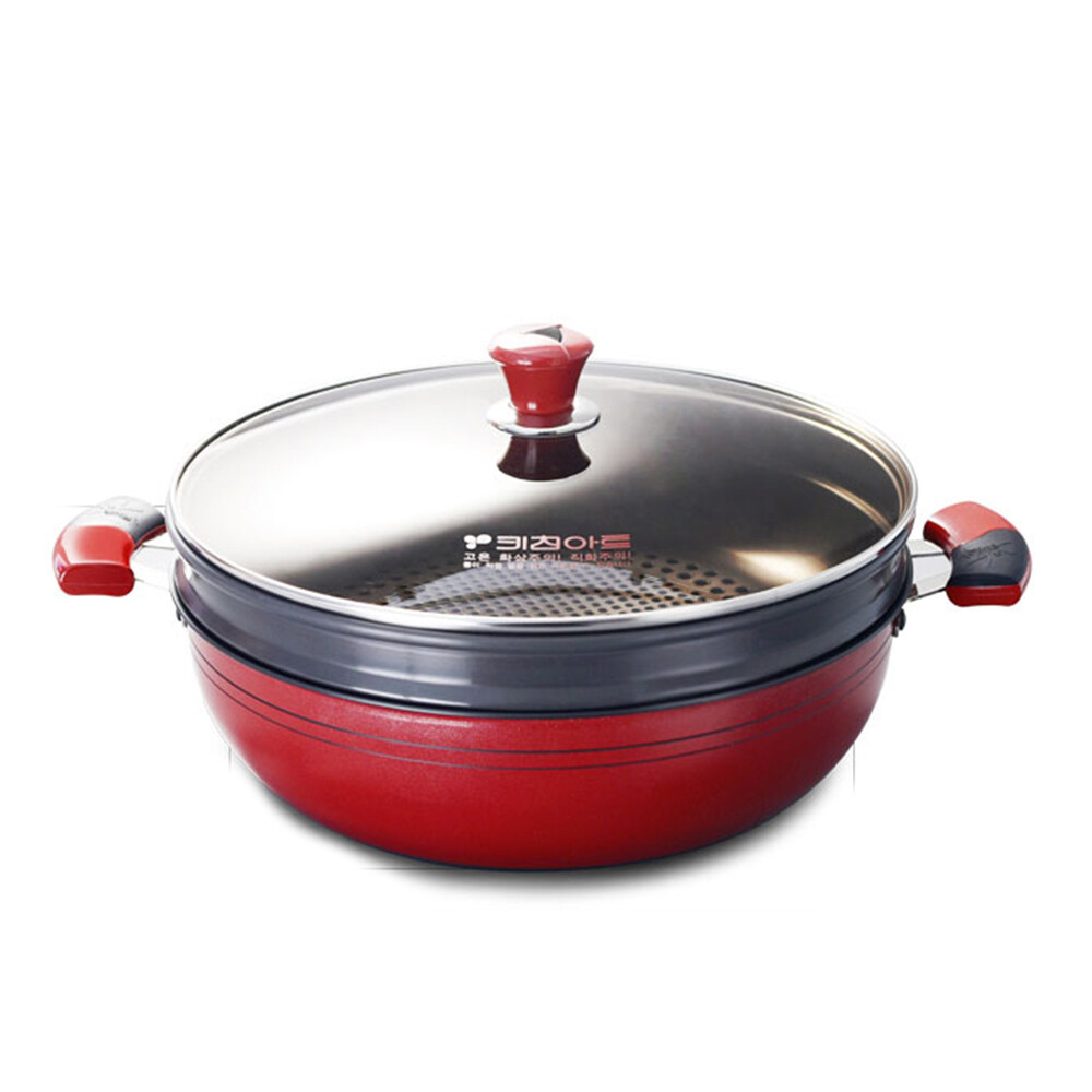 [오늘출발] 키친아트 키친아트 투톤 경질 신비냄비 2단찜기 32cm