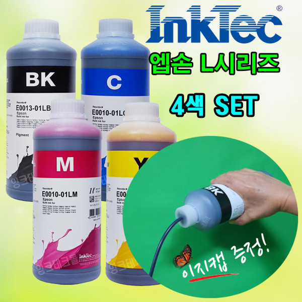 [오늘출발] 잉크테크 E0013 검정 + E0010 컬러 (1000mlx4색) 엡손L시리즈 L655 L4150 L4260 L4266 L6190 L6270 L6290 L6291 T03Y