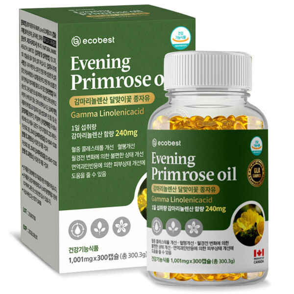 [스마일배송] 에코베스트 감마리놀렌산 달맞이꽃종자유 5개월분 영양제 GLA 240 1001mg 300캡슐(특가행사중)