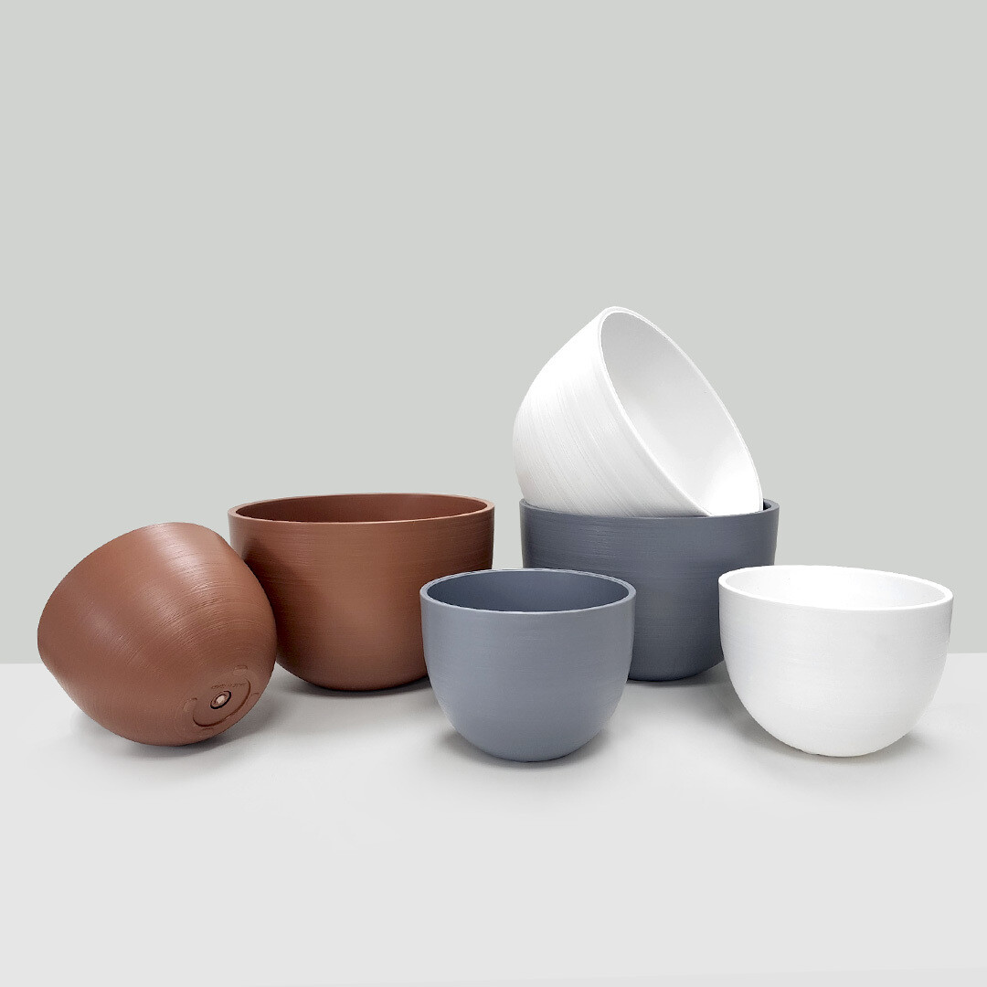 [플러그인피]마이플랜트 원형 플리츠22호 플라스틱화분 저면관수 인테리어화분