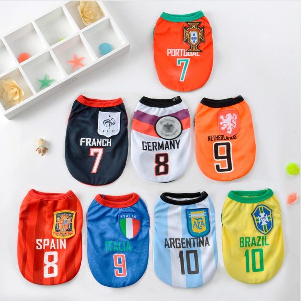 [오늘출발] 1+1 강아지옷 고양이옷 축구 유니폼 나시 티셔츠 조끼 반려동물 애견의류 XS-XL 1+1 이벤트 및 무료배송