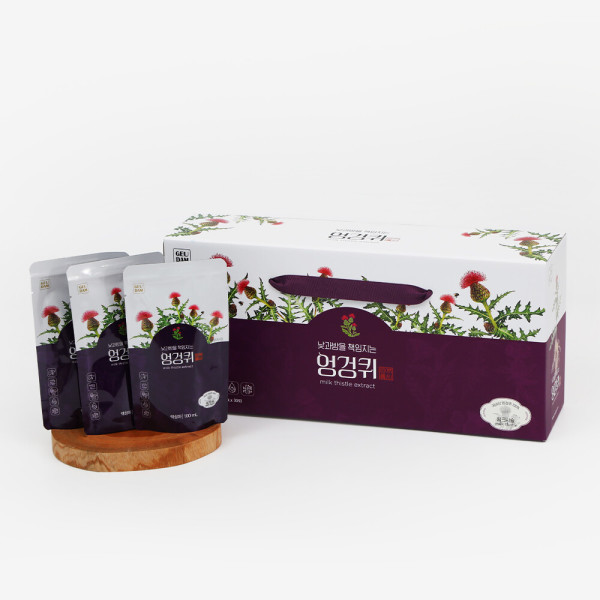 그담푸드 낮과밤을 책임지는 엉겅퀴 엉겅퀴즙 선물박스 30포 100% 국내산 밀크시슬 진액 액기스