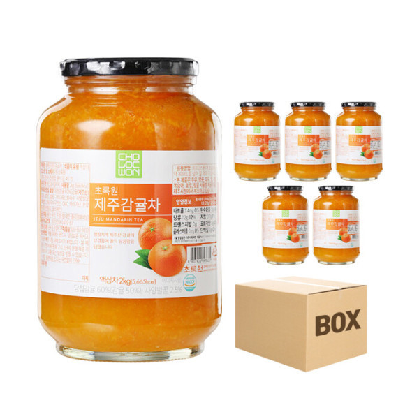 [오늘출발] 초록원 초록원 제주 감귤차 2KG x 6병 (박스) 카페 액상차