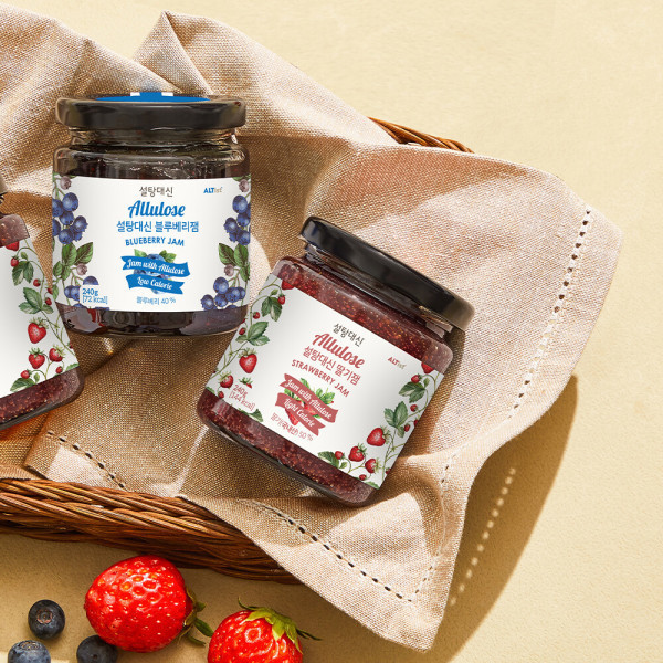 알티스트 설탕대신 스테비아 딸기잼 블루베리잼 2종세트 무설탕잼 저칼로리잼 저당 과일잼  딸기잼240+블루베리잼240