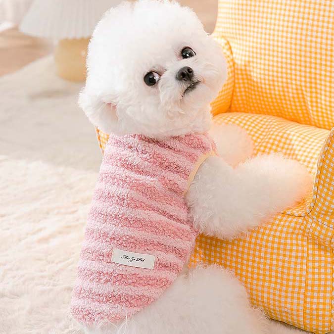 [오늘출발] 1+1 강아지옷 고양이옷 겨울 스트라이프 후리스 조끼 자켓 점퍼 S-XL 무료배송
