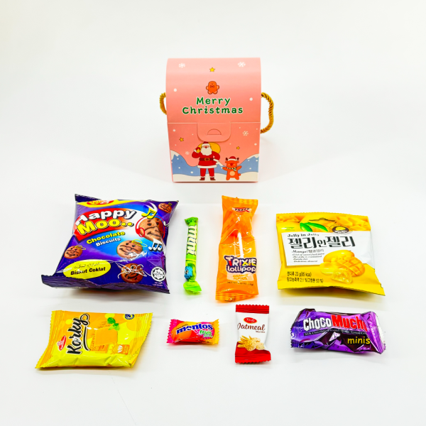 [오늘출발]정담 크리스마스 간식 구디백 핑크상자 무료라벨 제작증정
