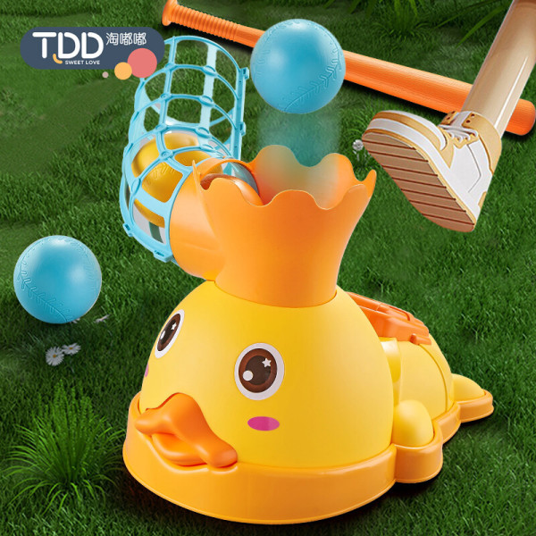 왕관 오리 자동 야구 볼 공 발사기 장난감 배팅 티볼