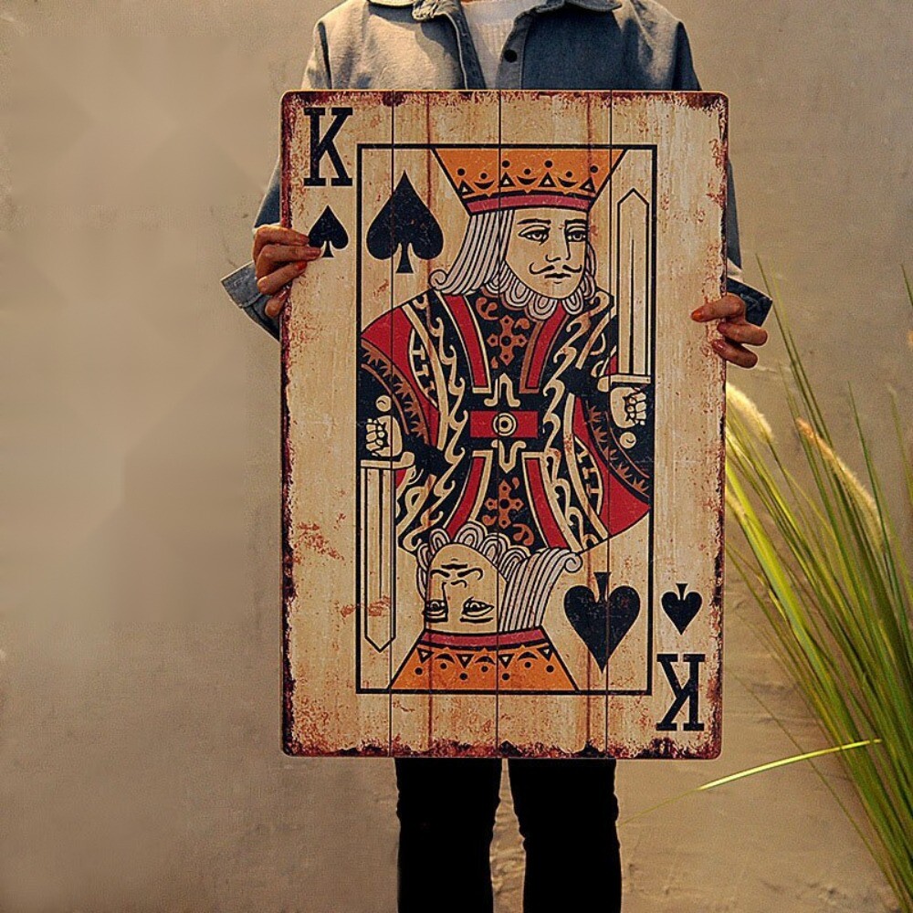 벽장식 인테리어 용품 소품 카페 감성 트럼프카드 빈티지 포커카드 거실 매장 벽 인테리어액자-하트 J