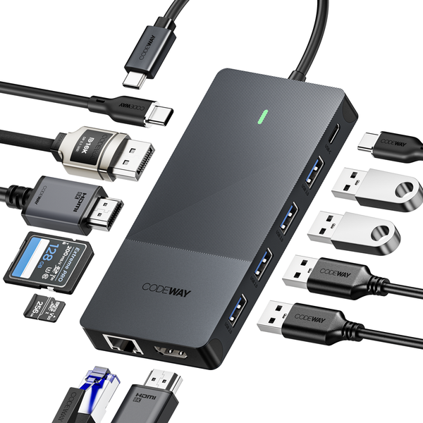 [티에프엔아이엔씨][오늘출발] 코드웨이 코드웨이 USB C타입 12in1 멀티허브