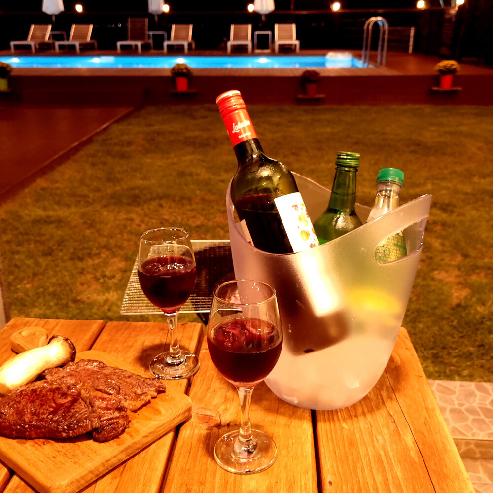 [오늘출발] 아이스버킷 와인 칠러 칠링 맥주 얼음통 바스켓 반투명4L