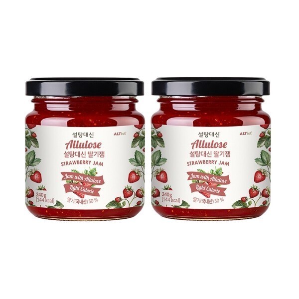 [스마일배송] 설탕대신 라이트 칼로리 스테비아 딸기잼 240g x 2개