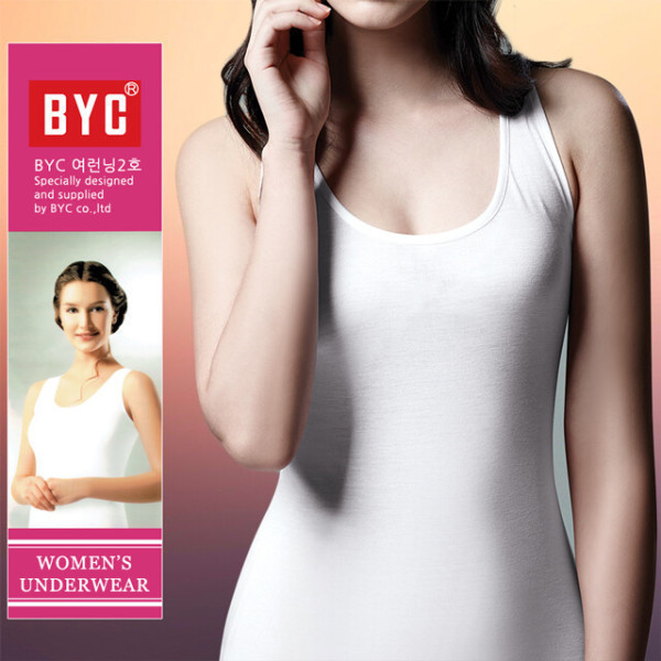 [오늘출발] BYC BYC 순면 백색 민소매 여자런닝 베이직 스타일 토요일요일도 발송