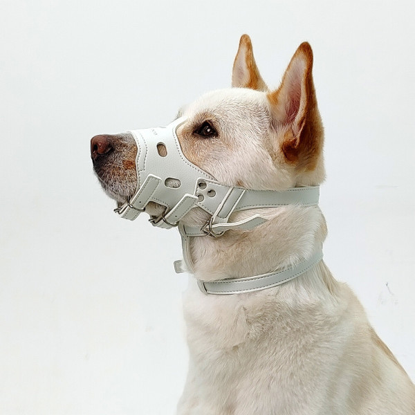 하이데몬 친환경 가죽입마개 중소형견대형견 강아지입마개 부드러운 마스크 입질 산책훈련용 소음짖음방지