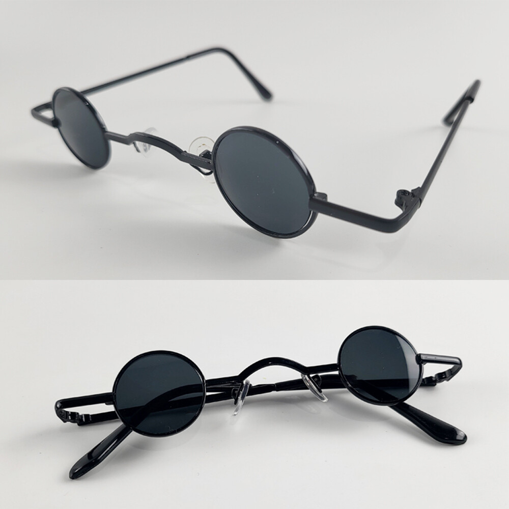 [오늘출발] 레트로 미니 안경 올블랙 선글라스 촬영  레옹 마이콜 인싸템 힙한 틴트 사이파이 웃긴 알작은 눈알가리개